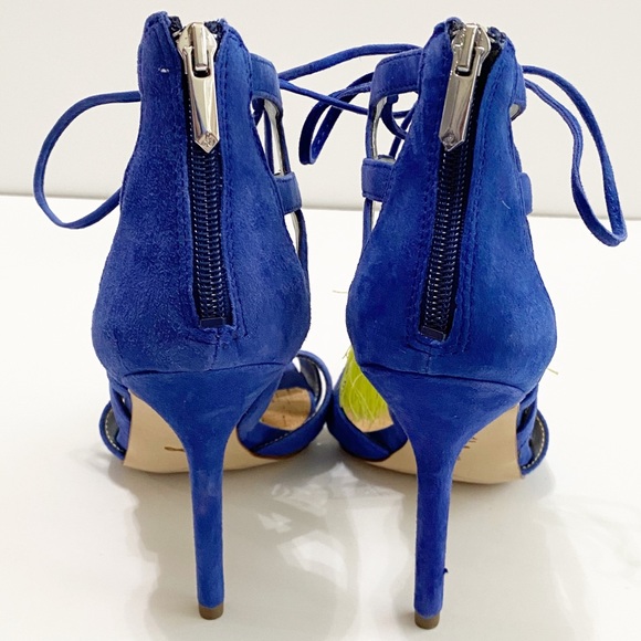 SAM EDELMAN | Blue Beaded Fringe Heels | 8 - Picture 5 of 9